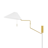Aisa Plug-in Sconce LIGHTING - sconce Hudson Valley Lighting Aged Brass
