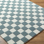 Brooks Checkered Teal Rug 0-RUGS - wool Surya