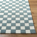 Brooks Checkered Teal Rug 0-RUGS - wool Surya