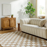 Brooks Checkered Tan Rug 0-RUGS - wool Surya