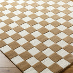 Brooks Checkered Tan Rug 0-RUGS - wool Surya