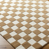 Brooks Checkered Tan Rug 0-RUGS - wool Surya