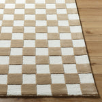 Brooks Checkered Tan Rug 0-RUGS - wool Surya