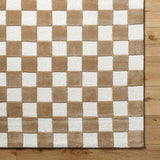 Brooks Checkered Tan Rug 0-RUGS - wool Surya