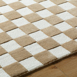 Brooks Checkered Tan Rug 0-RUGS - wool Surya