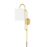 Caroline Plug-in Sconce LIGHTING - sconce Hudson Valley Lighting Aged Brass