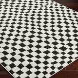 Floyd Black Checkered Rug 0-RUGS - patterned Surya