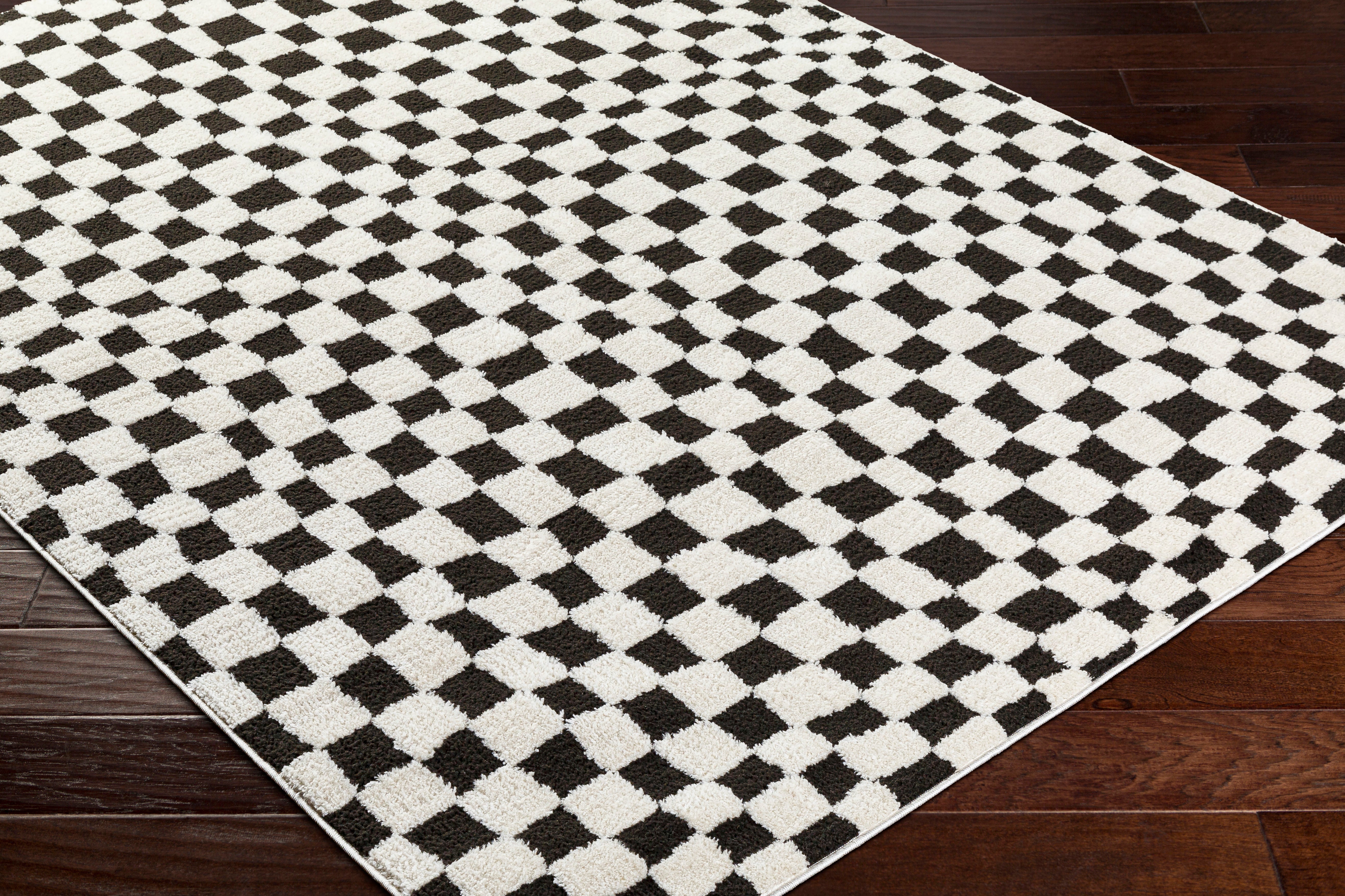 Floyd Black Checkered Rug 0-RUGS - patterned Surya