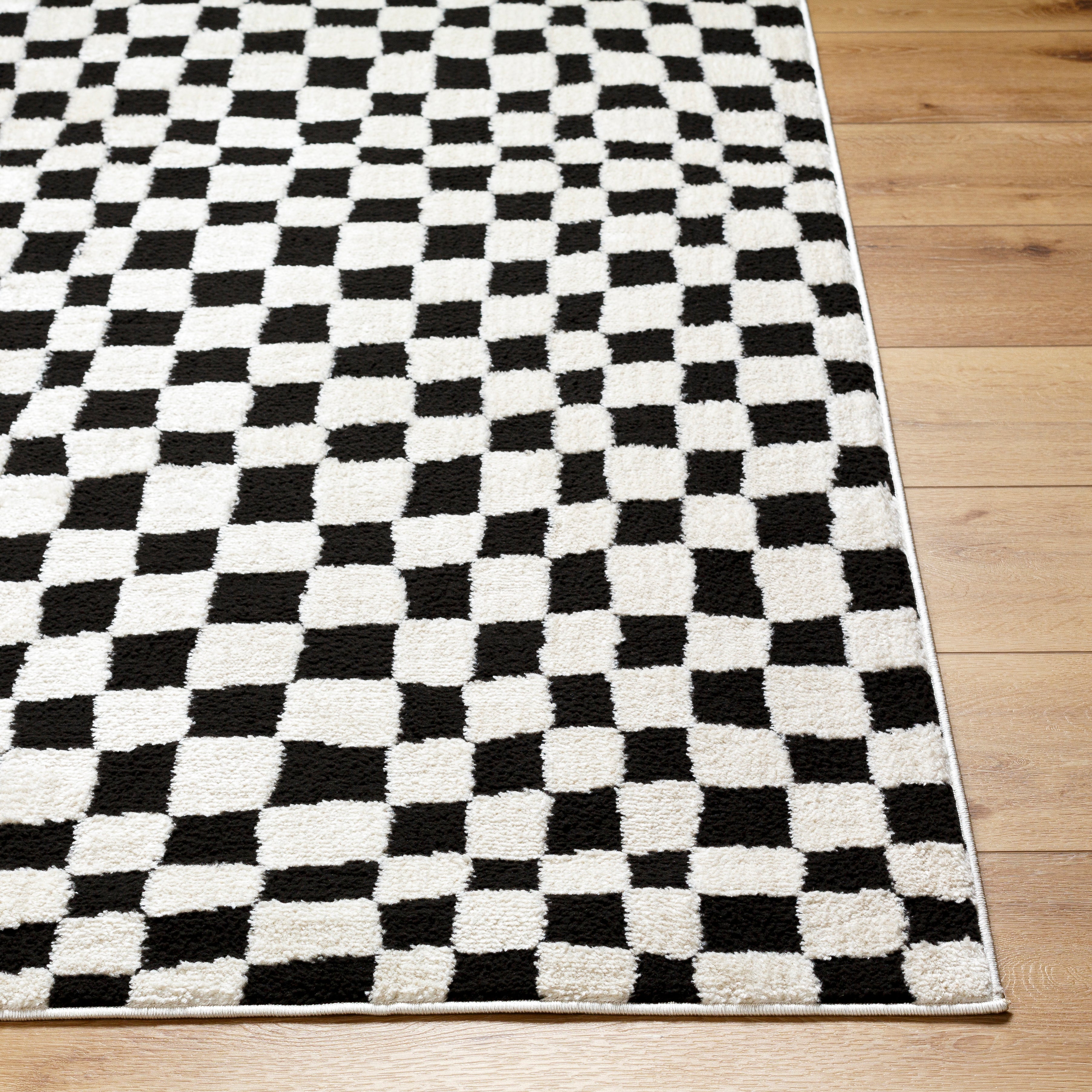 Floyd Black Checkered Rug 0-RUGS - patterned Surya