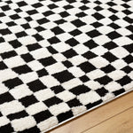 Floyd Black Checkered Rug 0-RUGS - patterned Surya
