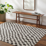Floyd Black Checkered Rug 0-RUGS - patterned Surya