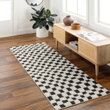 Floyd Black Checkered Rug 0-RUGS - patterned Surya