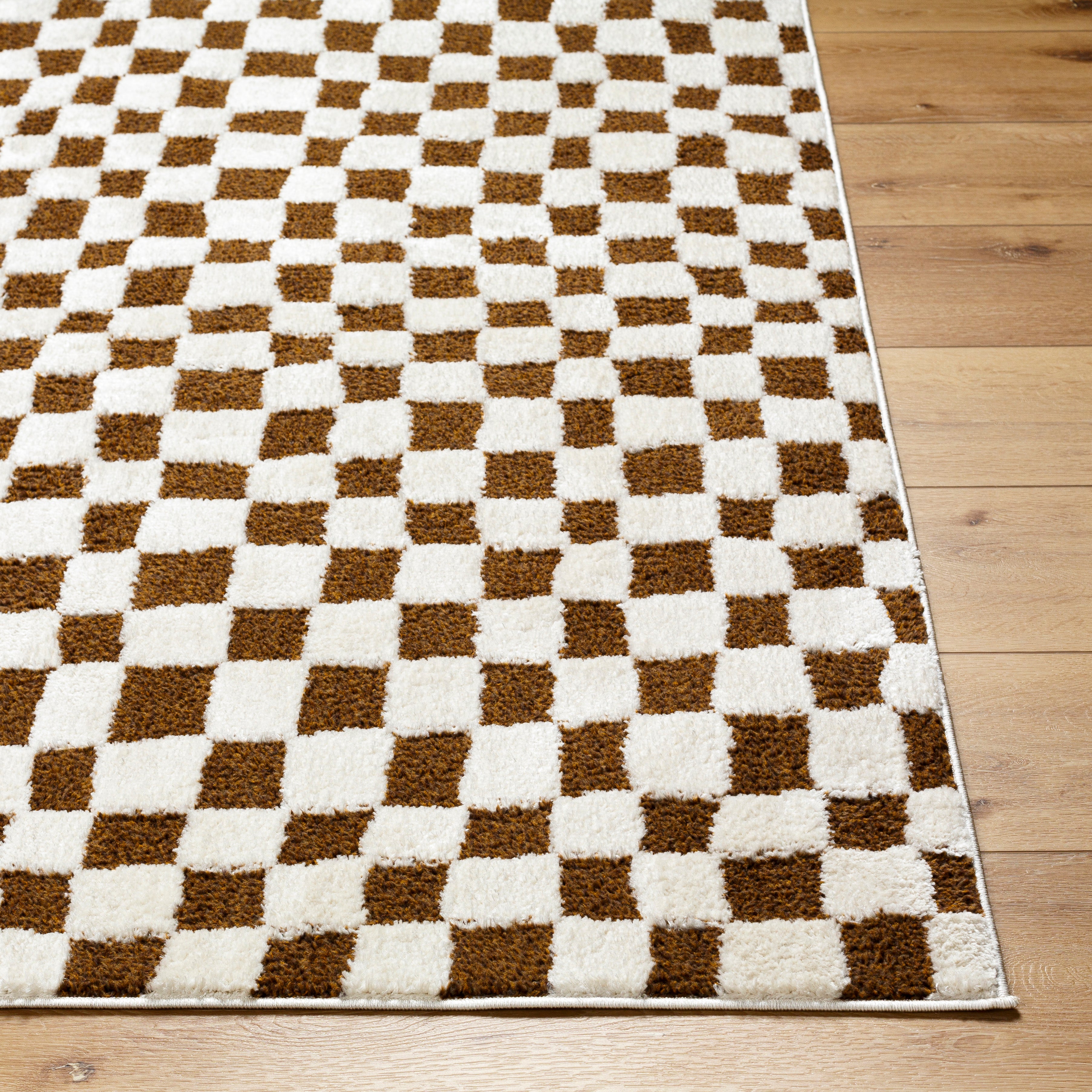 Floyd Camel Checkered Rug 0-RUGS - patterned Surya