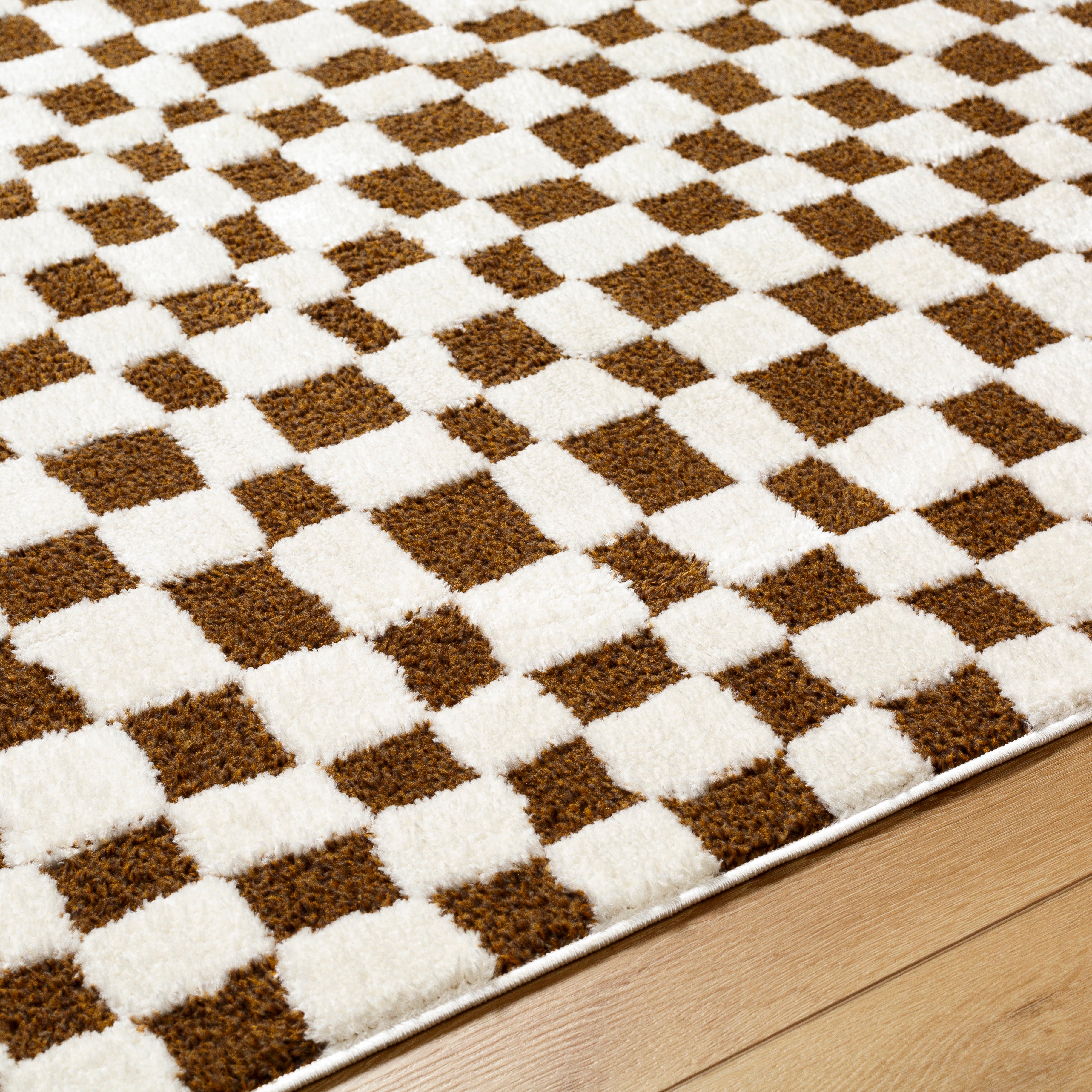 Floyd Camel Checkered Rug 0-RUGS - patterned Surya