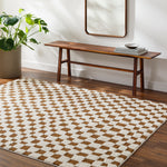 Floyd Camel Checkered Rug 0-RUGS - patterned Surya