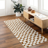 Floyd Camel Checkered Rug 0-RUGS - patterned Surya