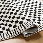 Floyd Black Border Checkered Rug 0-RUGS - patterned Surya