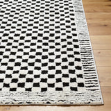Floyd Black Border Checkered Rug 0-RUGS - patterned Surya