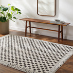 Floyd Black Border Checkered Rug 0-RUGS - patterned Surya