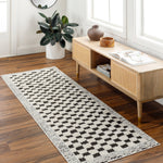 Floyd Black Border Checkered Rug 0-RUGS - patterned Surya