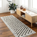 Floyd Black Border Checkered Rug 0-RUGS - patterned Surya