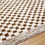 Floyd Camel Border Checkered Rug 0-RUGS - patterned Surya