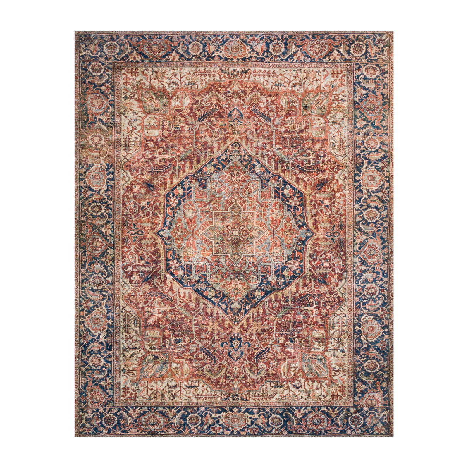 Loloi Layla Red / Navy Rug 2-RUGS - patterned Loloi
