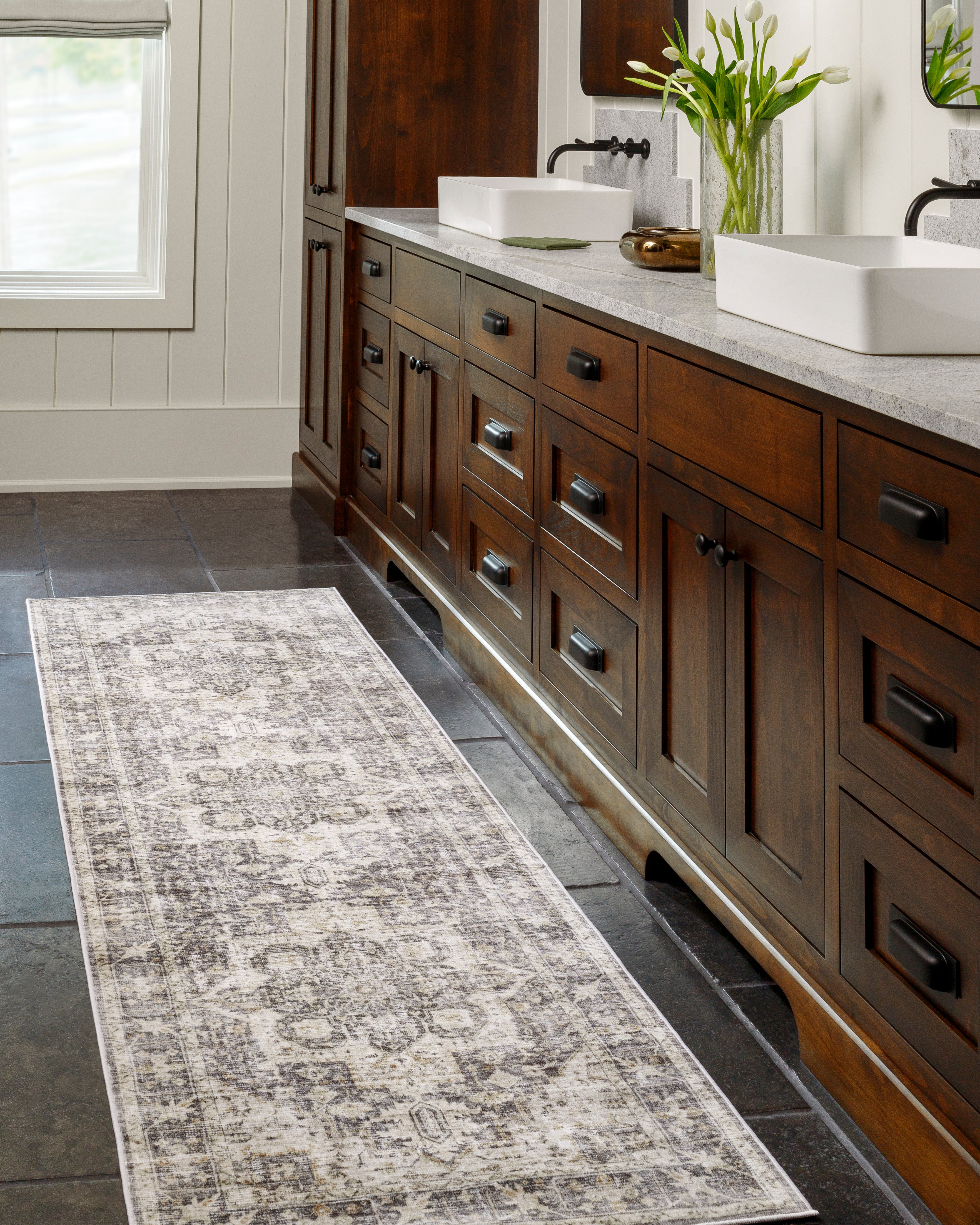 Laverne Charcoal / Beige Washable Rug 1 - RUGS - patterned Surya