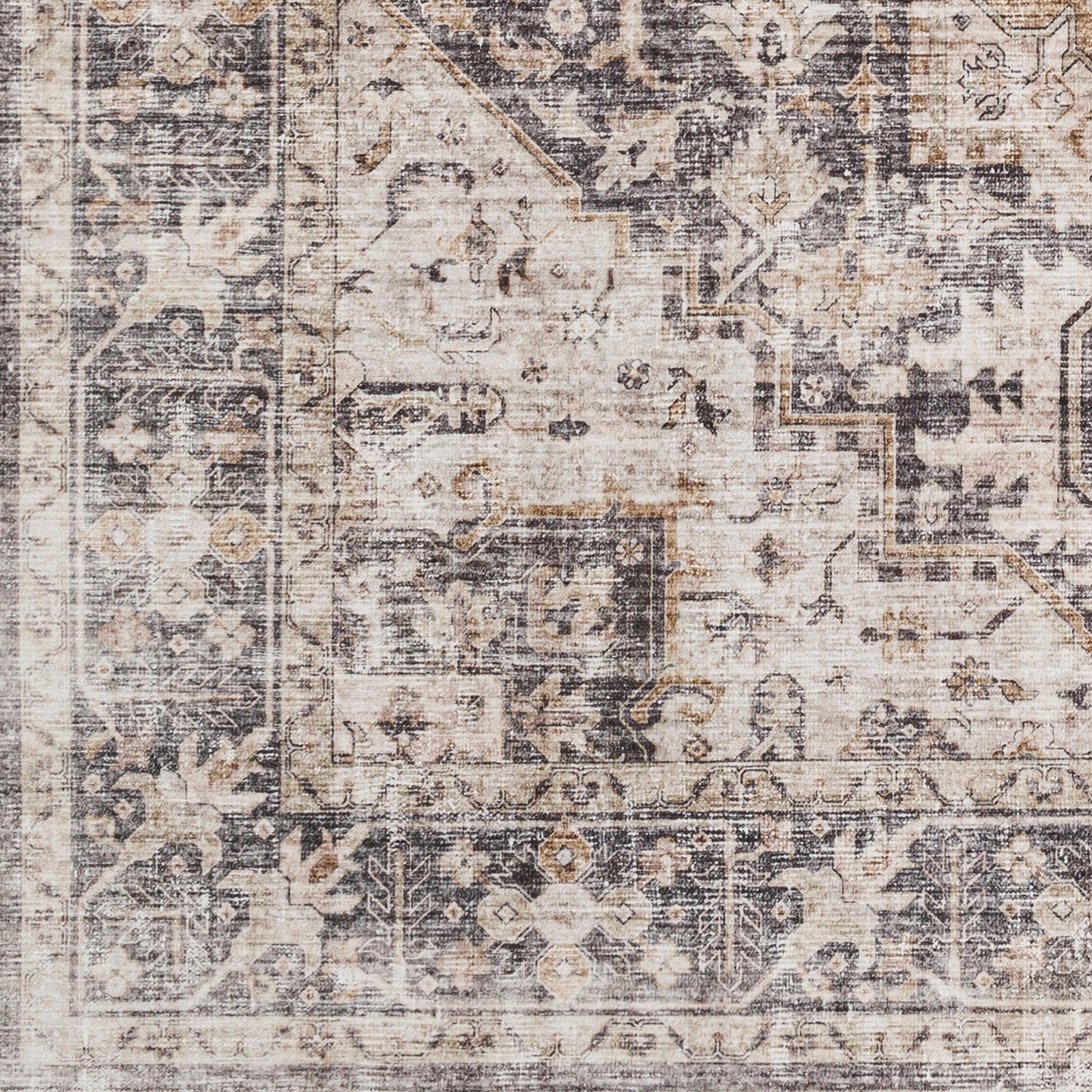 Laverne Charcoal / Beige Washable Rug 1 - RUGS - patterned Surya