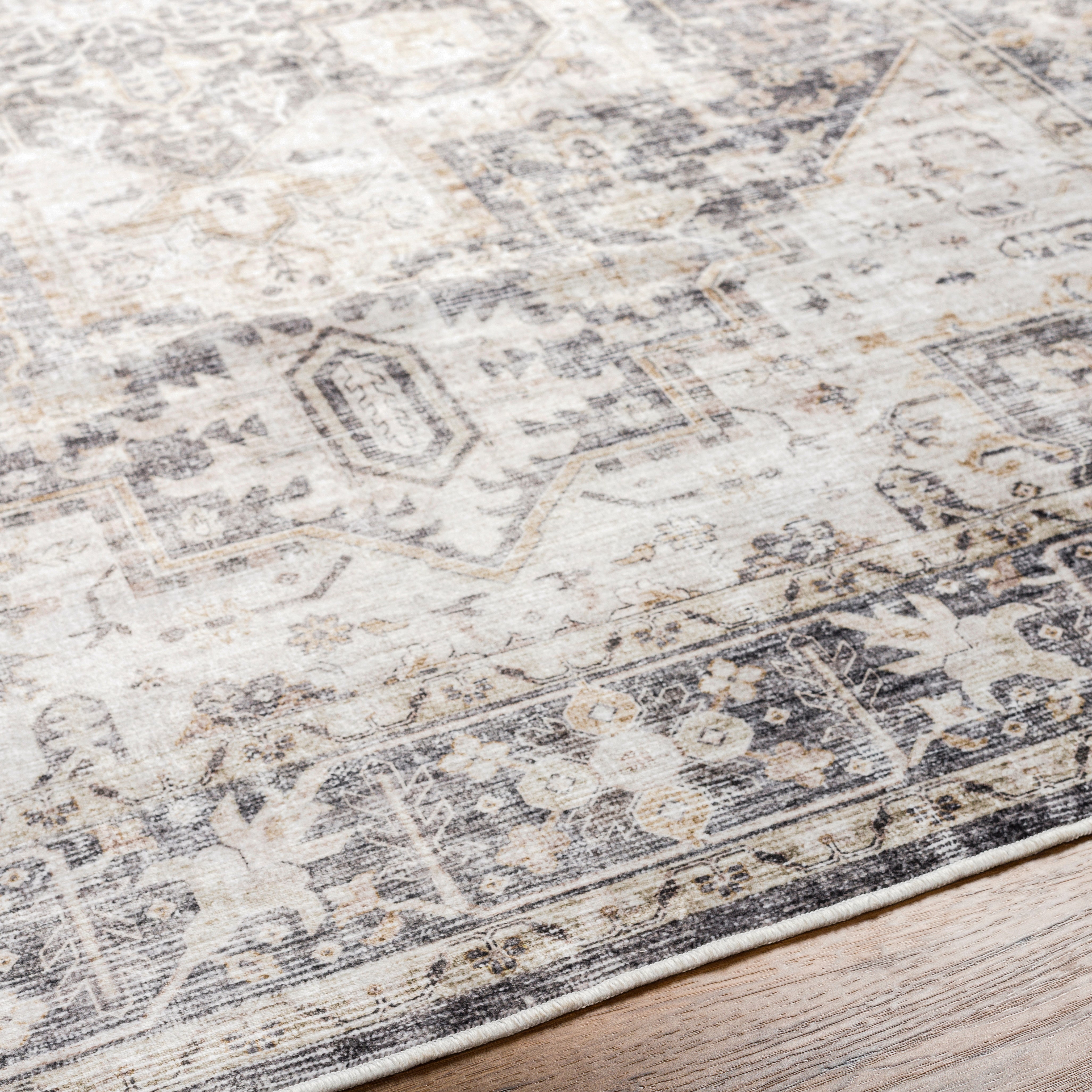 Laverne Charcoal / Beige Washable Rug 1 - RUGS - patterned Surya