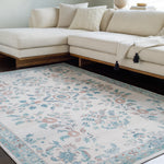Laverne Floral Ivory Washable Rug 1 - RUGS - patterned Surya
