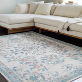 Laverne Floral Ivory Washable Rug 1 - RUGS - patterned Surya