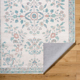 Laverne Floral Ivory Washable Rug 1 - RUGS - patterned Surya