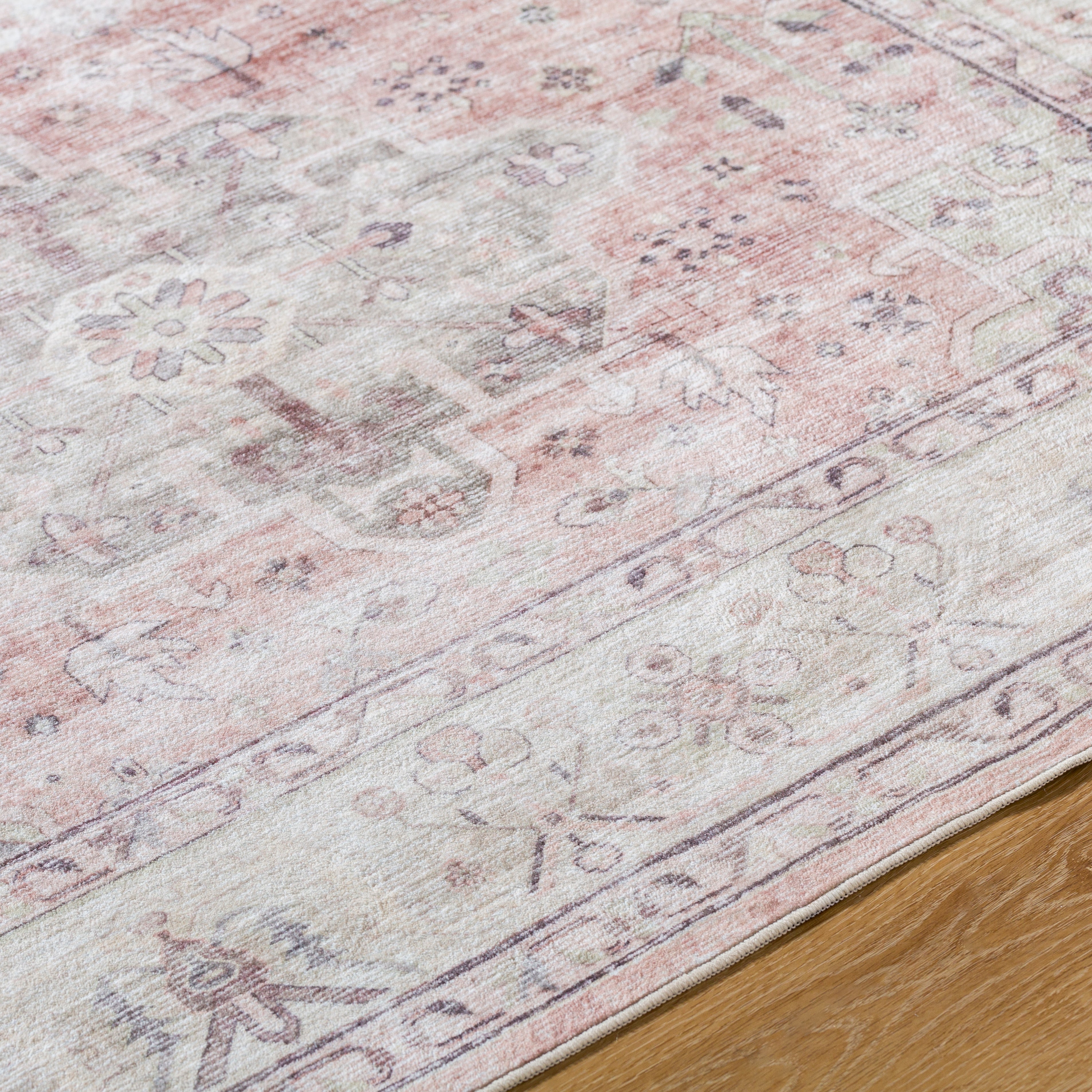 Laverne Sage / Blush Washable Rug 1 - RUGS - patterned Surya
