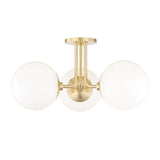 Stella Semi Flush LIGHITING - semi-flush Hudson Valley Lighting 18.25"W x 10.5"H Aged Brass