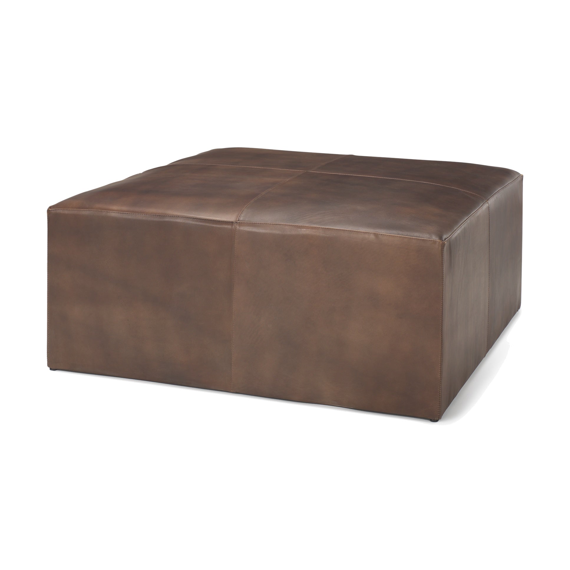 Minerva Leather Ottoman 12 - FURNITURE - bar/counter stool Mercana Medium Brown