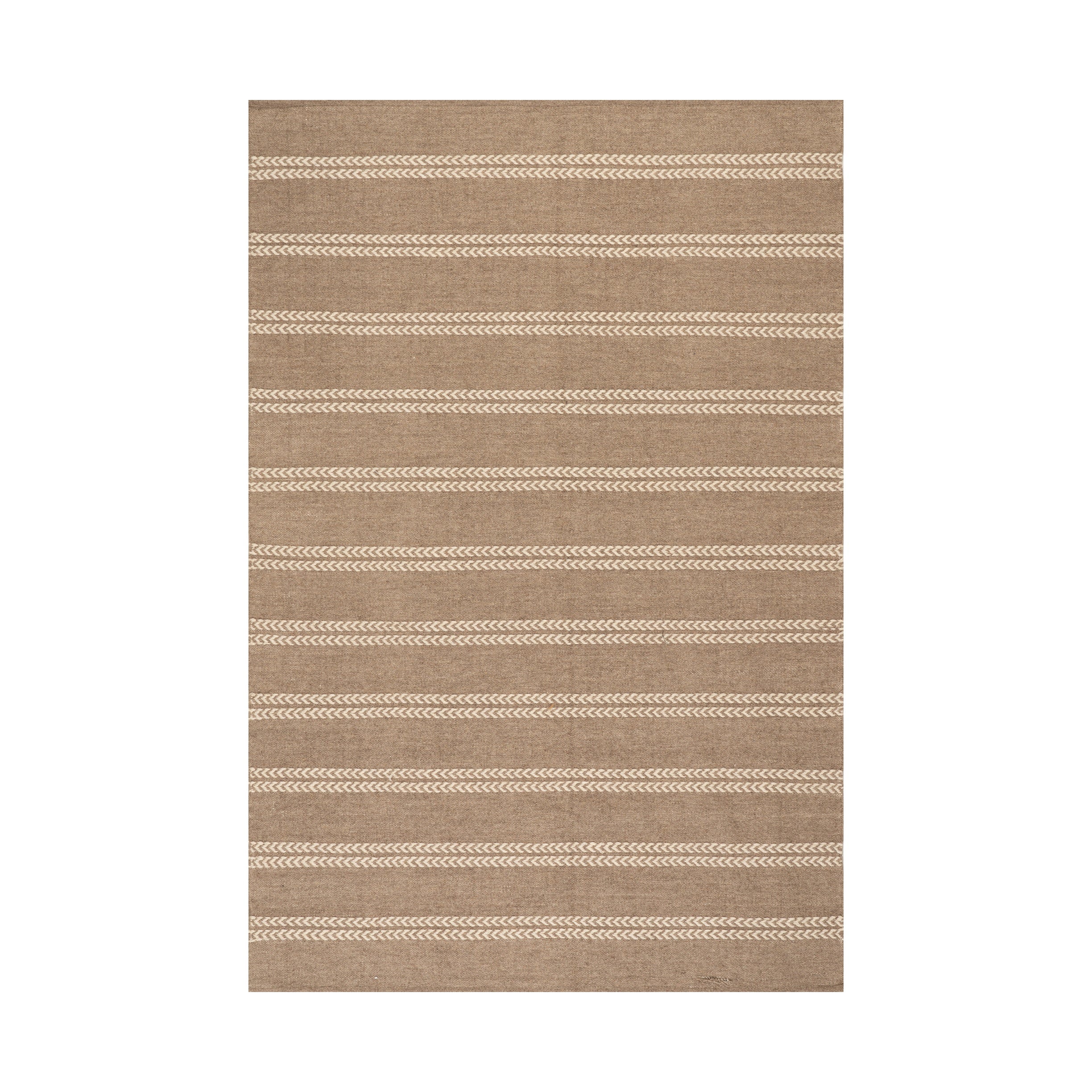 IN STORE - Nate Berkus York Striped Wool Cozy Area Rug IN STORE - rugs Dash & Albert Brown 3' x 5'