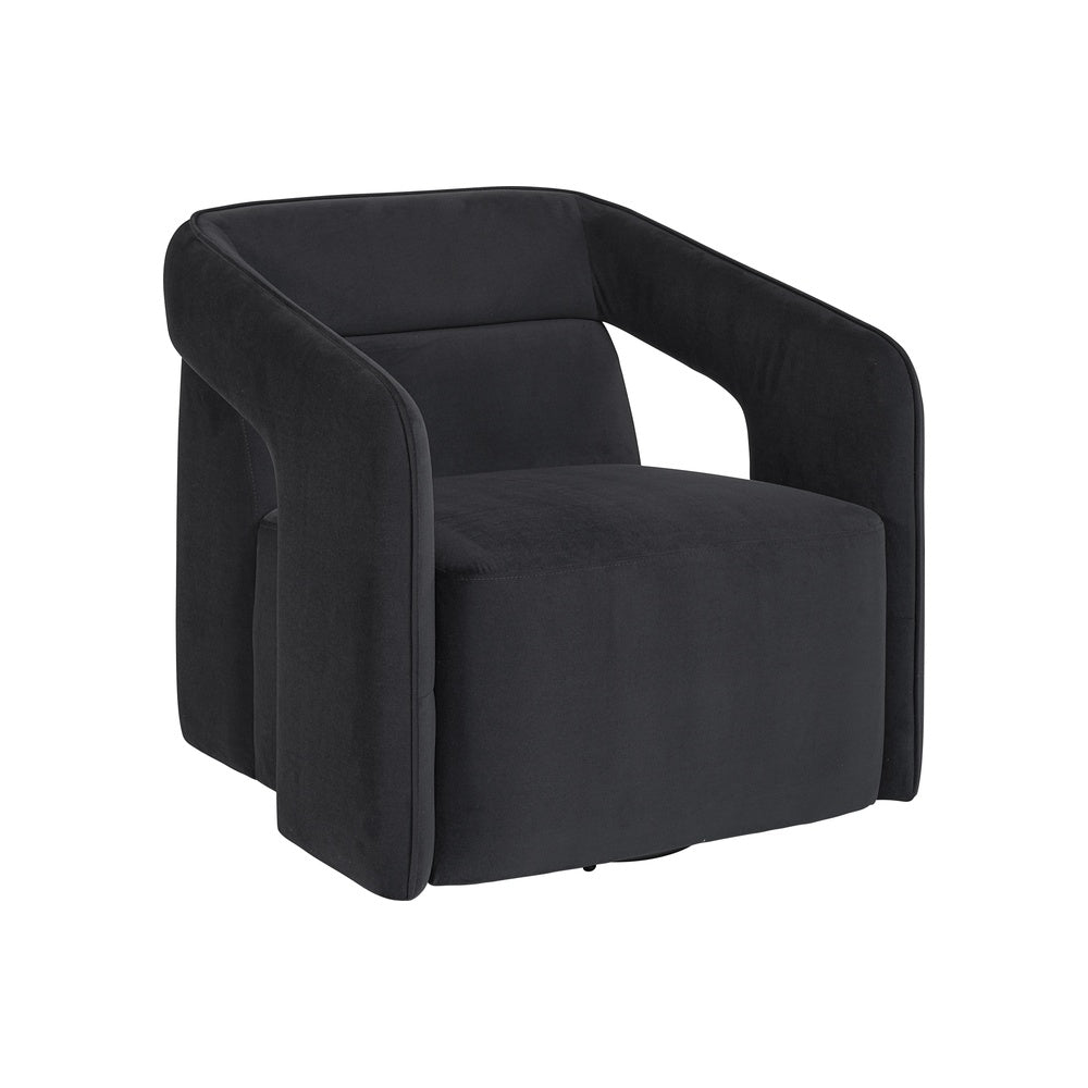 Kelric Swivel Lounge Chair FURNITURE - lounge chair Sunpan Abbington Black