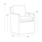 Glenris Wheeled Dining Armchair FURNITURE - dining chair Sunpan