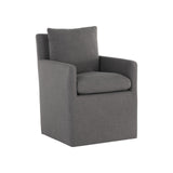 Glenris Wheeled Dining Armchair FURNITURE - dining chair Sunpan Effie Smoke