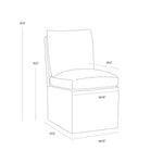 Glenris Wheeled Dining Chair FURNITURE - dining chair Sunpan