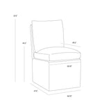 Glenris Wheeled Dining Chair FURNITURE - dining chair Sunpan