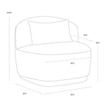 Soray Swivel Armless Chair FURNITURE - lounge chair Sunpan