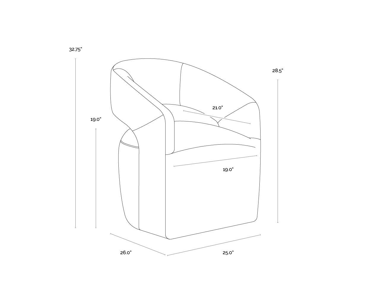 Loryn Wheeled Dining Armchair FURNITURE - dining chair Sunpan