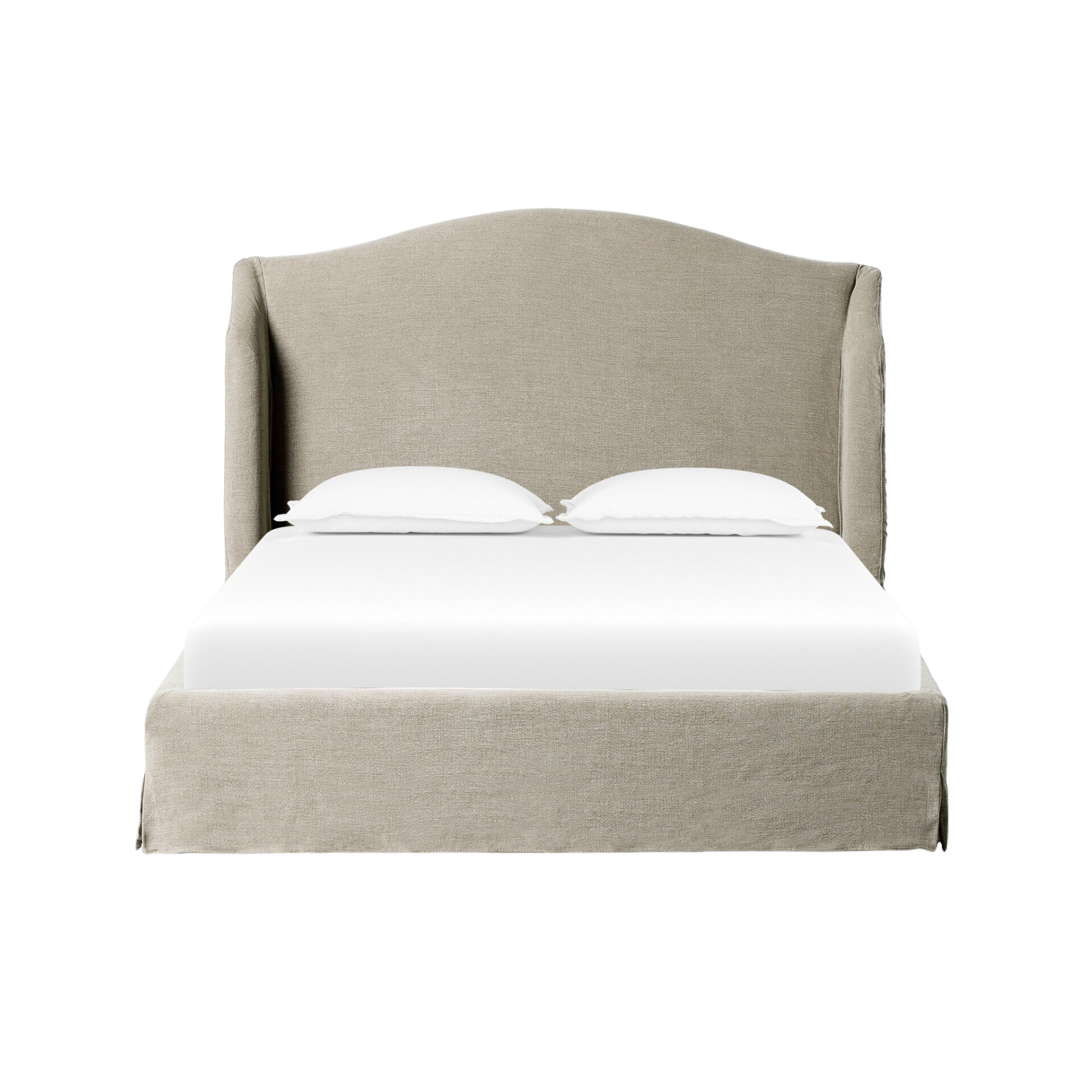 Meryl Slipcover Bed 13 - FURNITURE - bed Four Hands Queen Broadway Stone