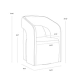 Kelric Wheeled Dining Armchair FURNITURE - dining chair Sunpan