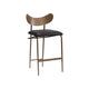 Charcoal Black Leather/Antique Brass