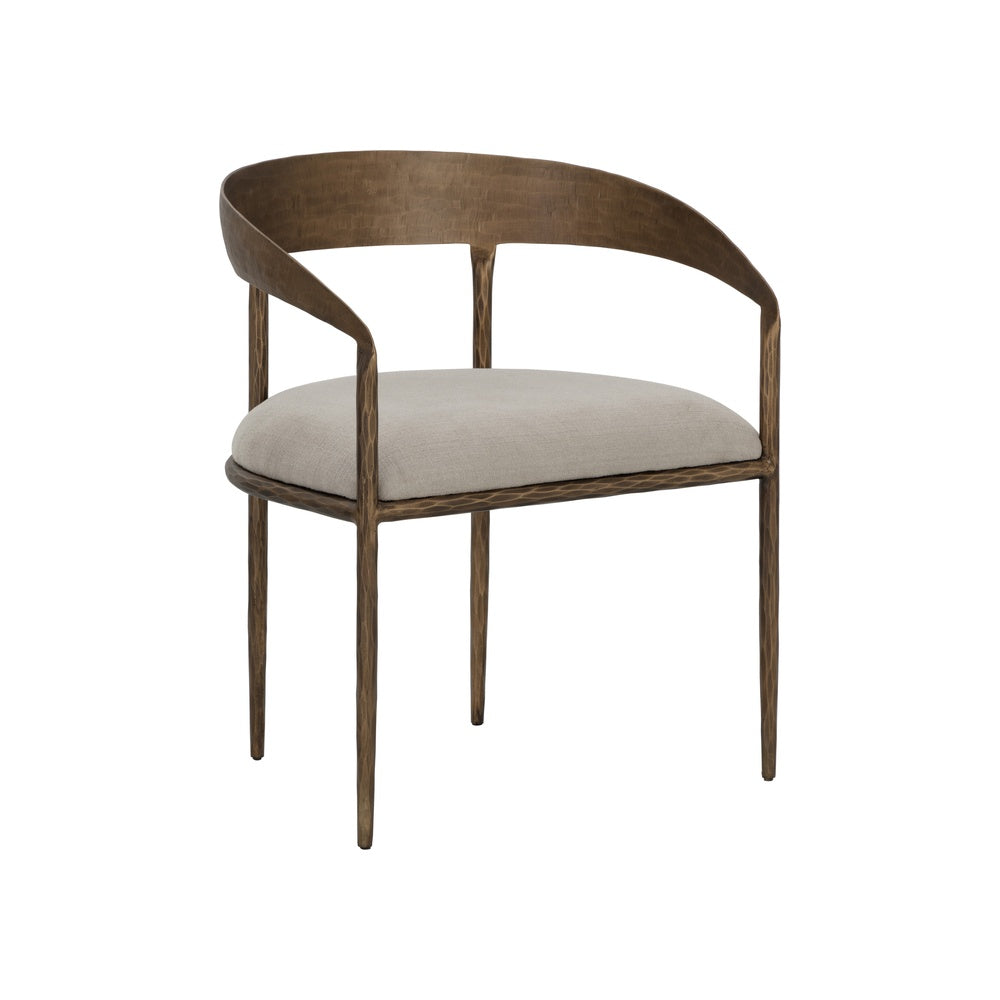 Zanora Dining Armchair FURNITURE - dining chair Sunpan Zenith Taupe Grey