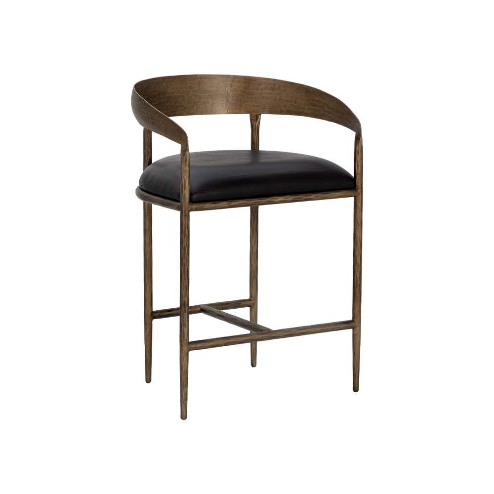 FLOOR MODEL - Zanora Counter Stool - Black Leather FURNITURE - floor model Sunpan