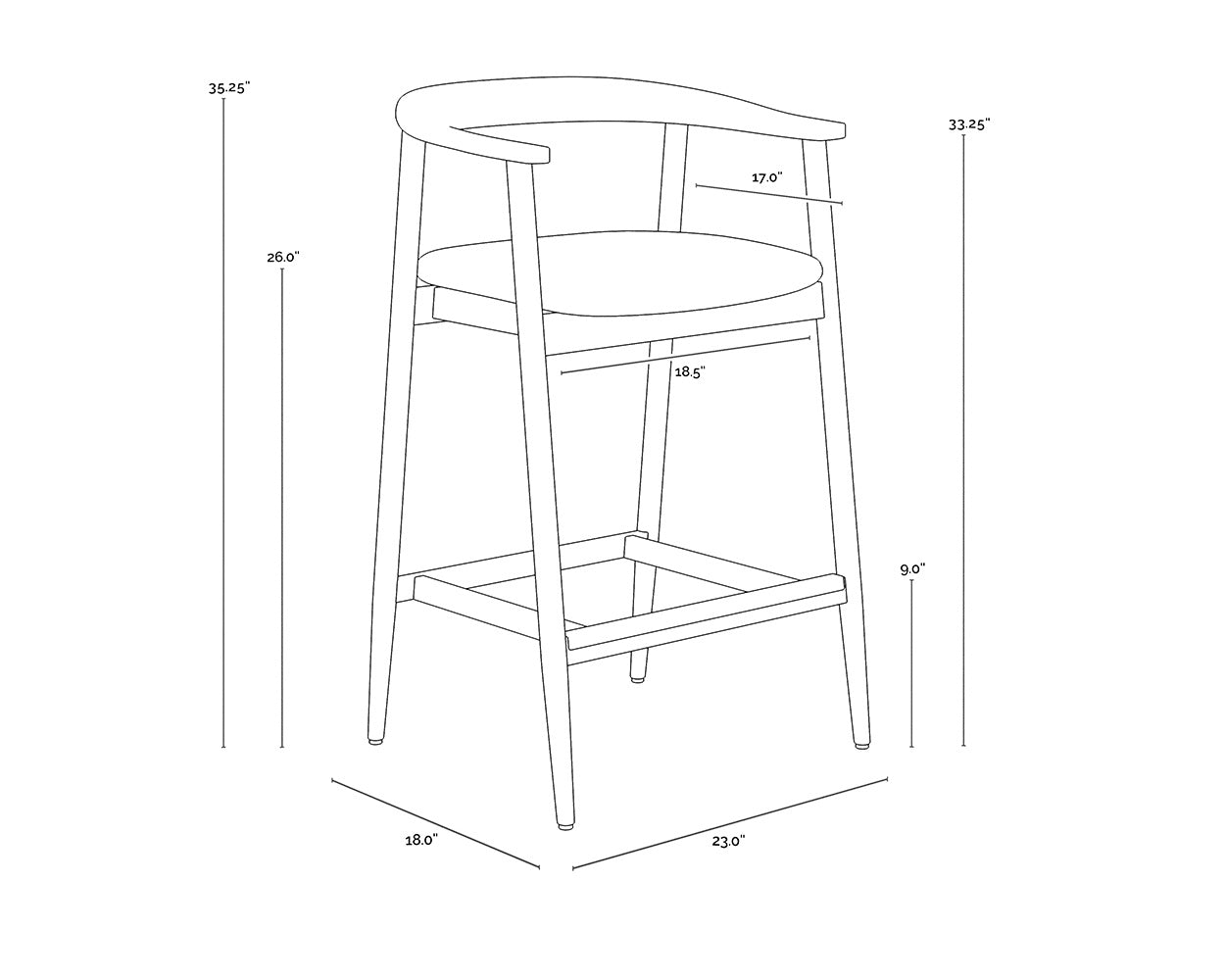 Jeremy Counter Stool FURNITURE - counter stool Sunpan